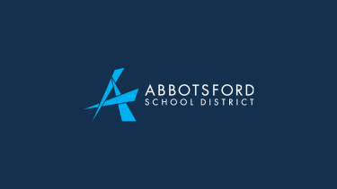 navy background with Abbotsford School District logo centered in frame