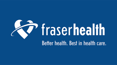 Fraser Health Banner 2 dark blue background with Fraser Health logo